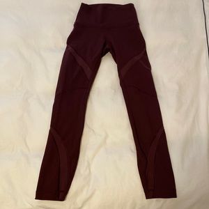New lululemon burgundy leggings size xs